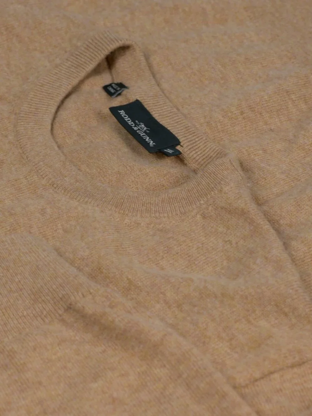 Rodd & Gunn Merino Cashmere Crewneck Sweater Tan Camel Mélange 2XL